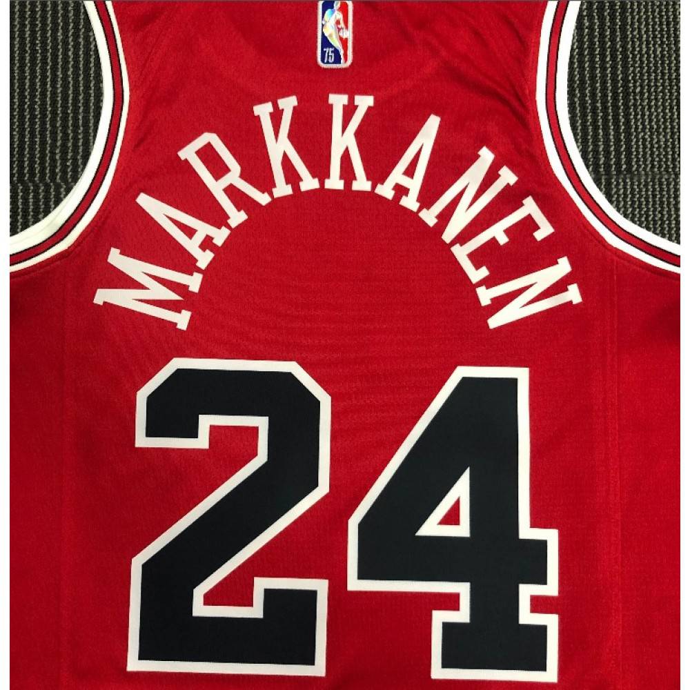 Men's Chicago Bulls Lauri Markkanen #24 Red 2021 Swingman NBA Jersey - Icon Edition-Pro Kit Vault | Brand New 26/27 Sports Jerseys